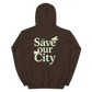 SUDADERA ARETE, SAVE OUR CITY - MARRÓN || SPRING26